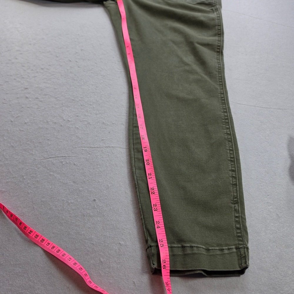 Studio Blue Olive Green Utility Cargo Pants Women Size 31 Tapered Leg High Rise - Picture 8 of 9
